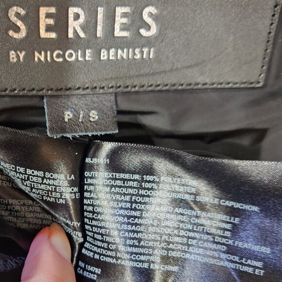 💥HOT ITEM!💥Nicole Benisti Ombre Silver/Black Fox Fur Cortina Leather Down Coat - Picture 16 of 16